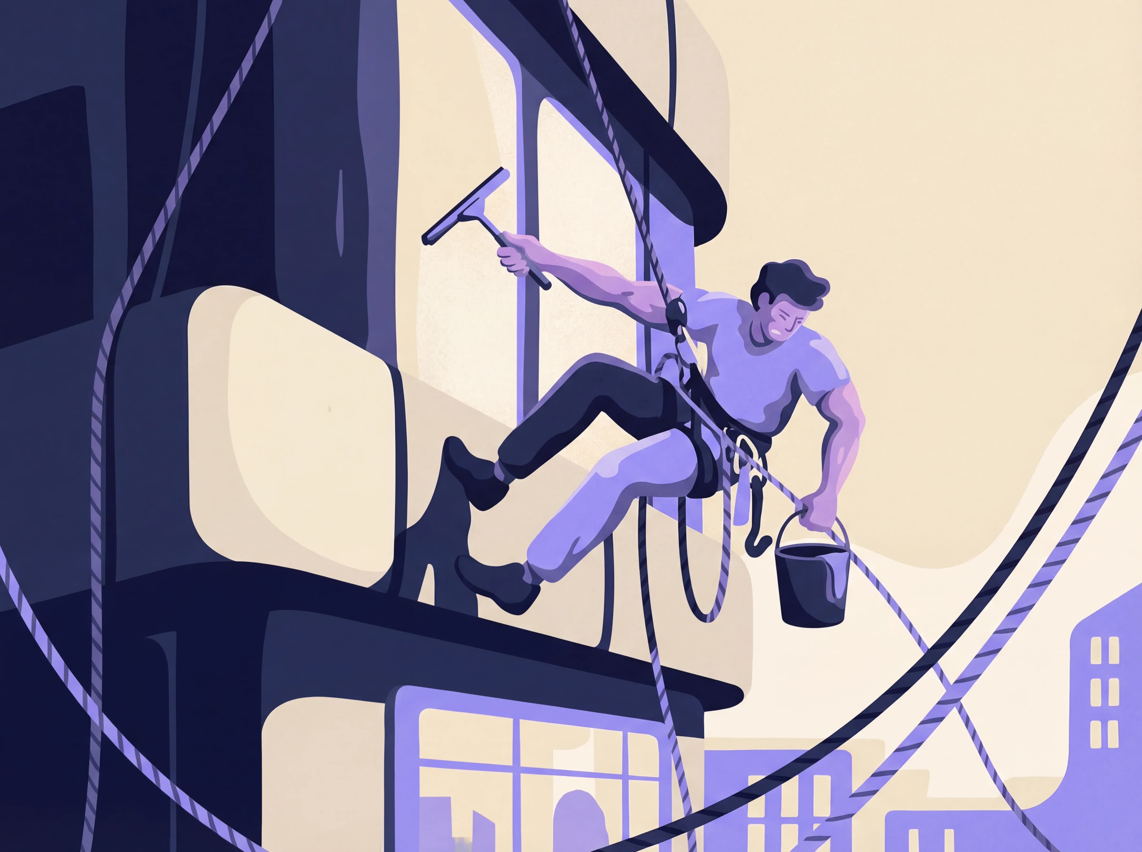 Fasadevask med tauarbeid — sammenligning av metoder