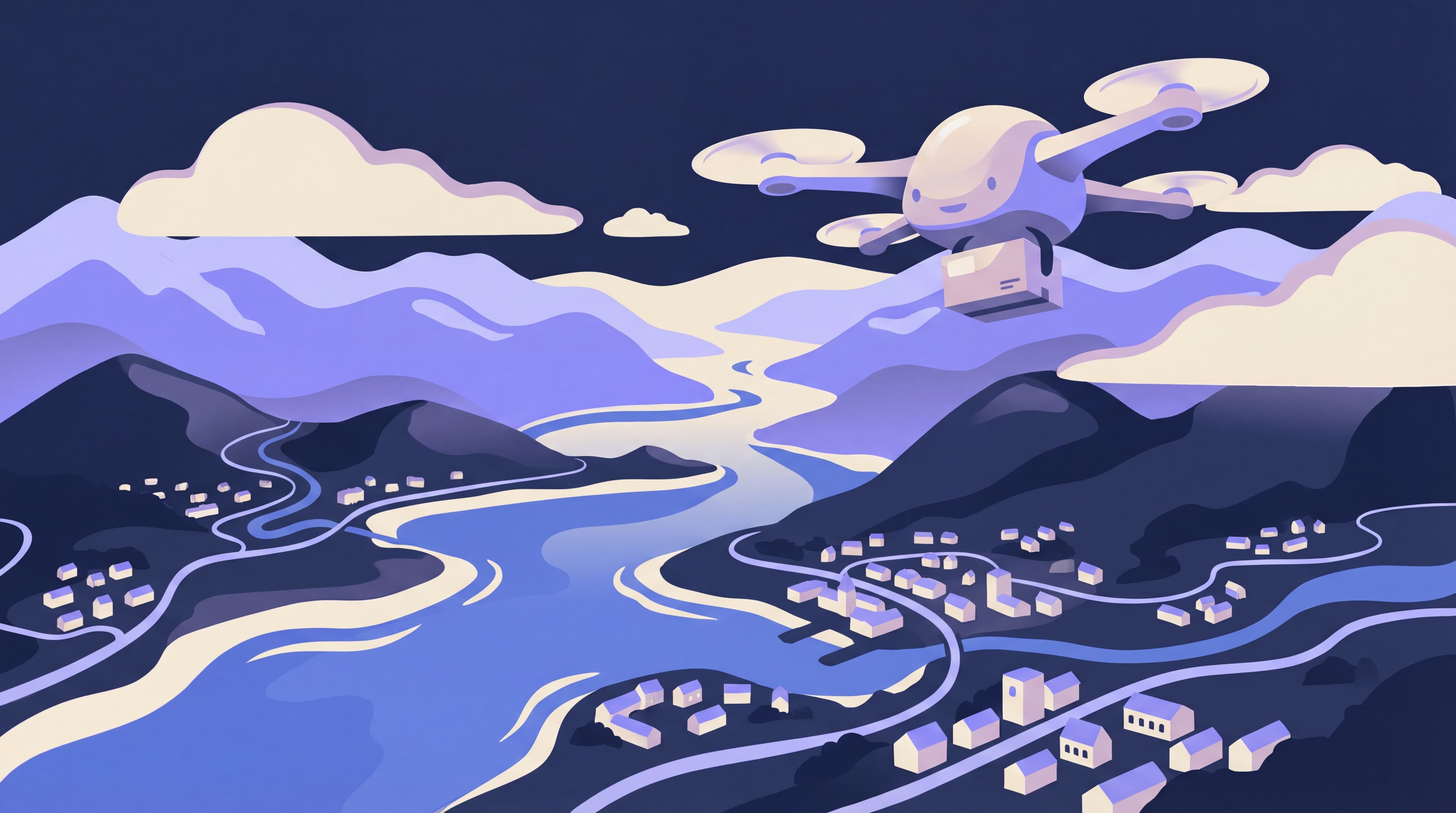 Drone over norsk landskap