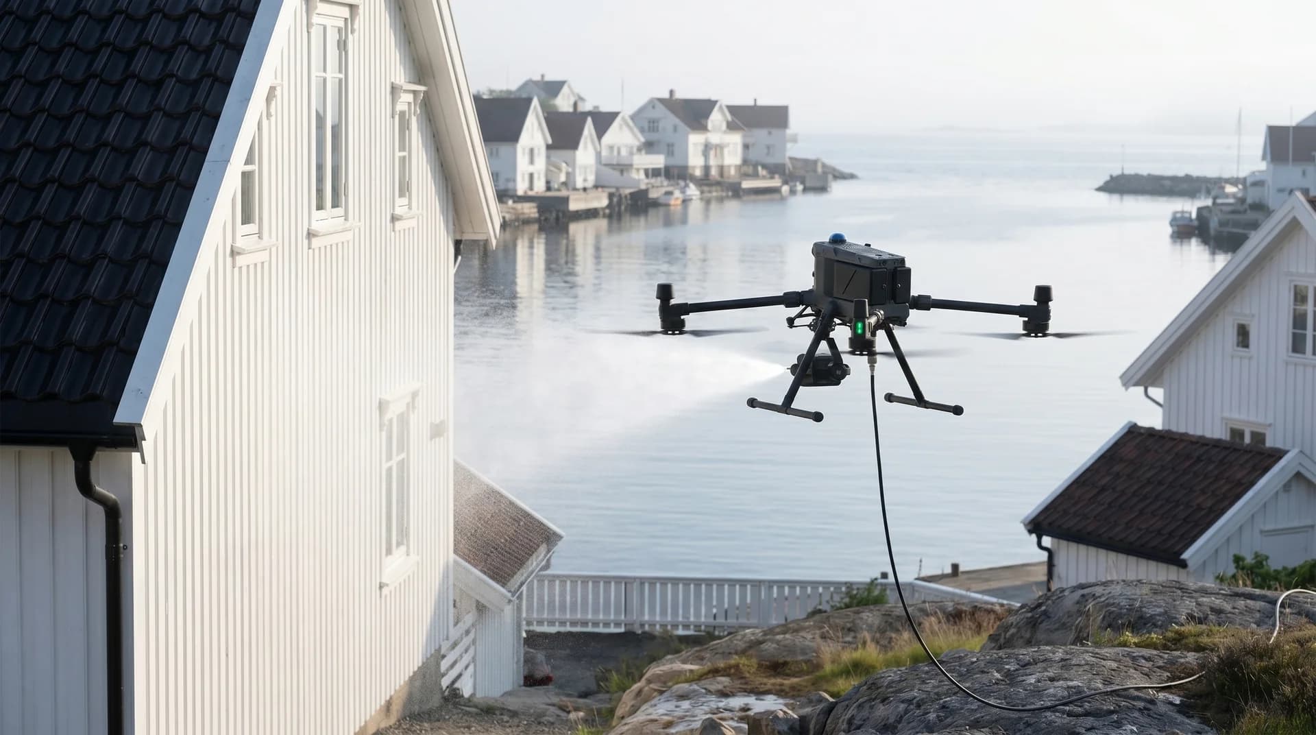 Dronetjenester i Agder: fasadevask, takvask og inspeksjon
