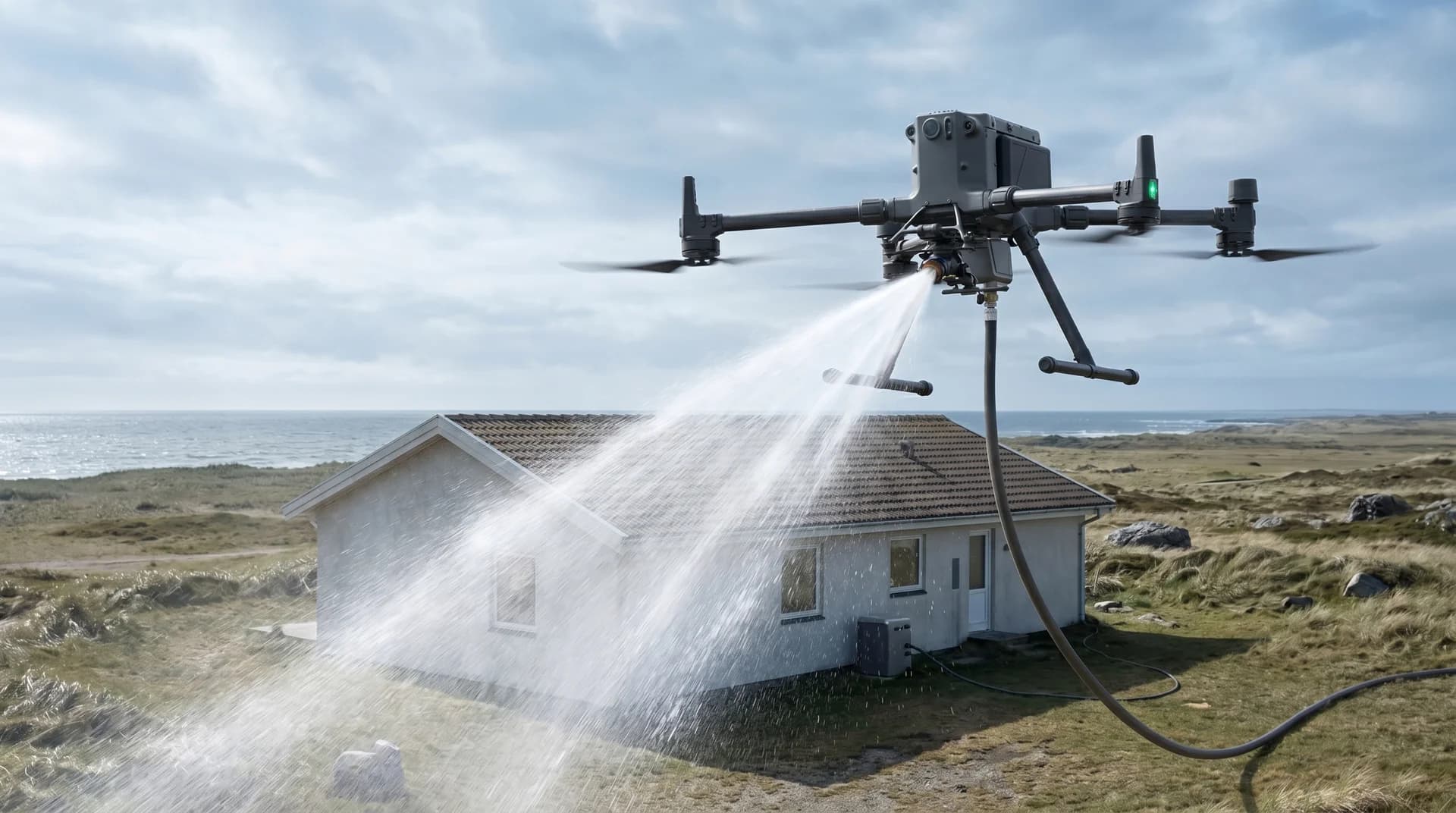 Dronevasking på Jæren: fasadevask og takvask for vind- og saltutsatte hjem