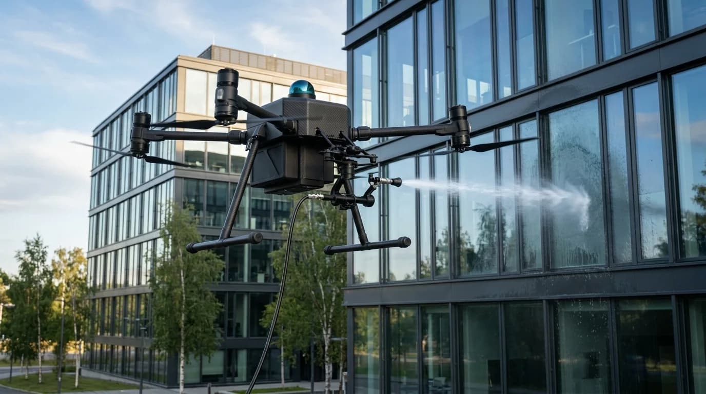 Eiendomsdrift: slik reduserer du vedlikeholdskostnader med dronevask