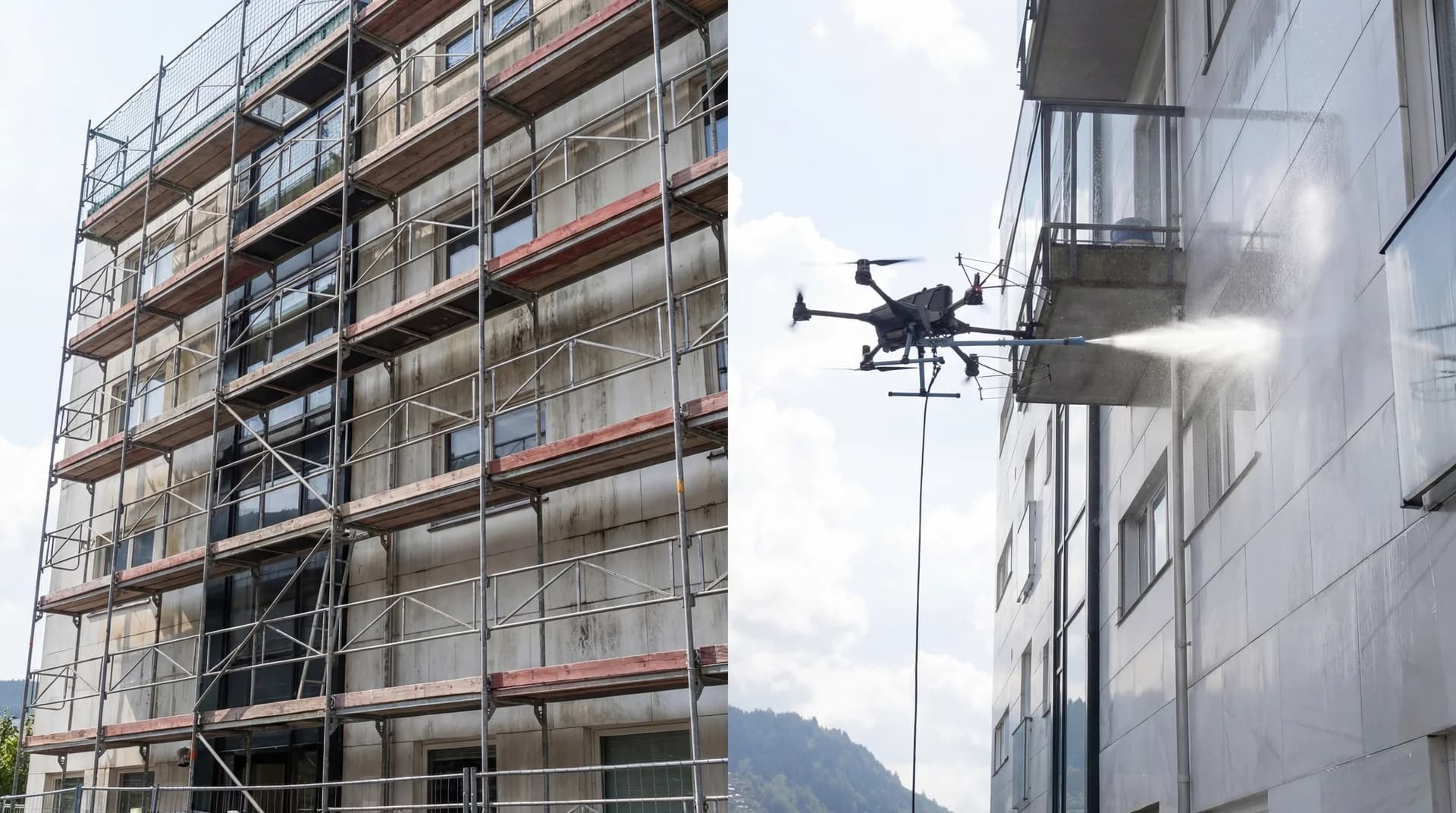 Dronevask vs. stillas: derfor velger flere dronevasking i 2026