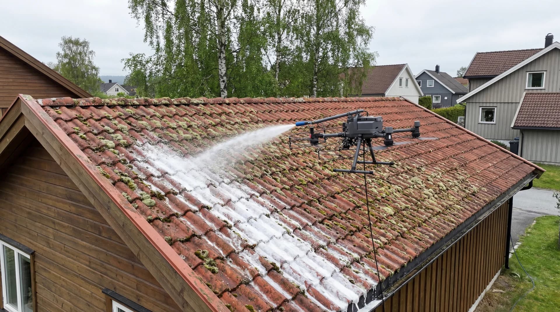 Takvask Skien: Fjern mose og forleng takkets levetid med 10 år