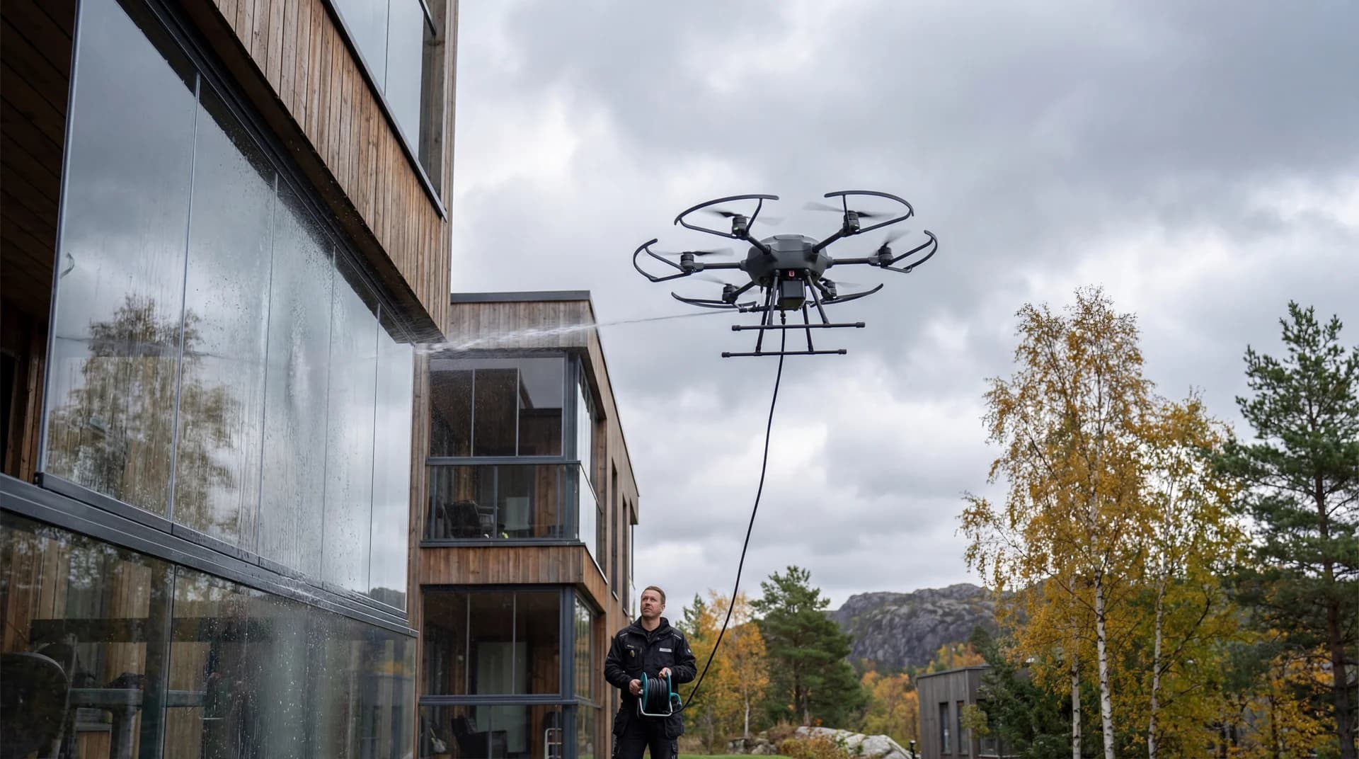 Vindusvask uten stillas: moderne metoder og priser for høye bygninger i 2026