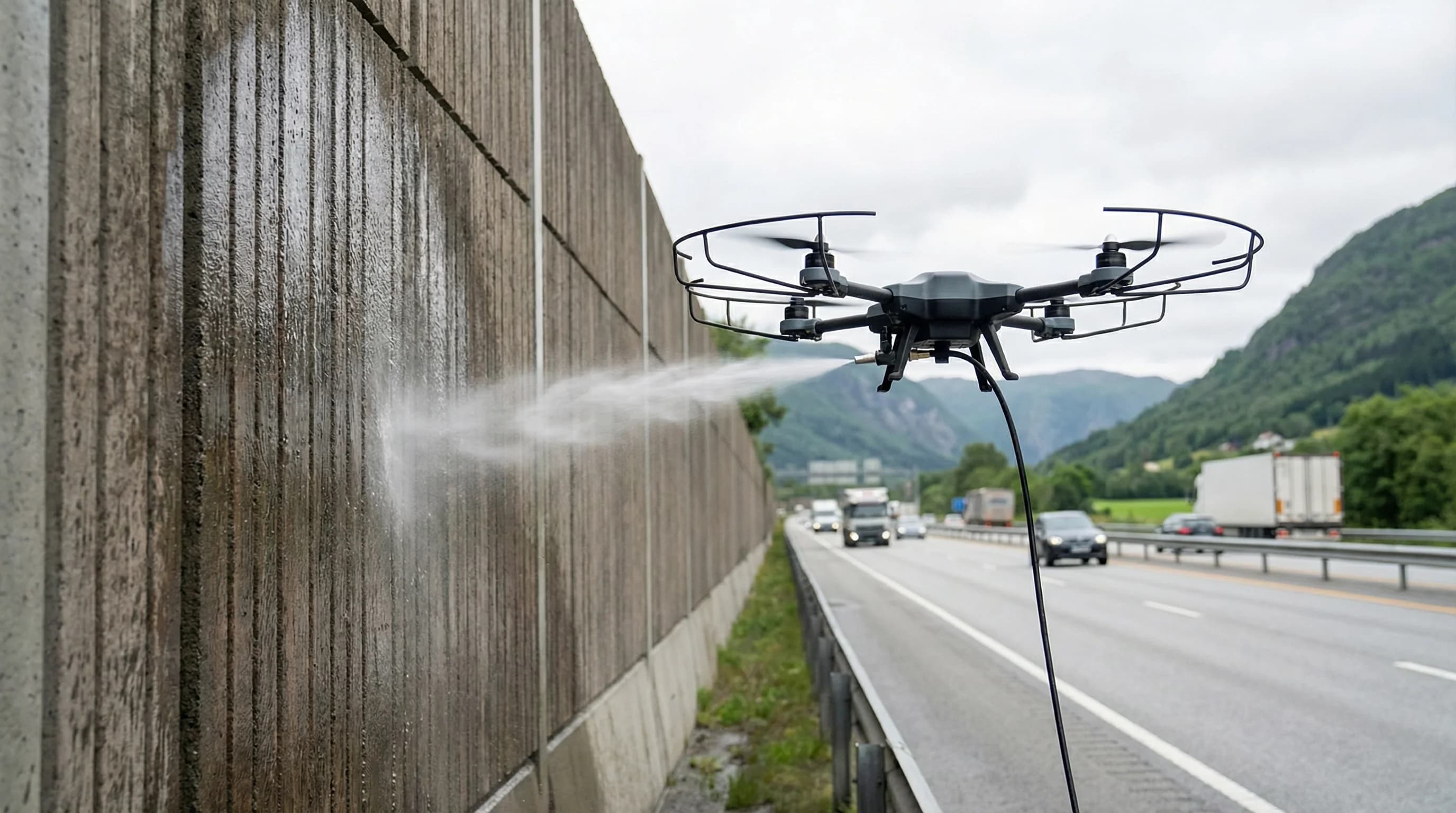 Dronevasking for veiinfrastruktur
