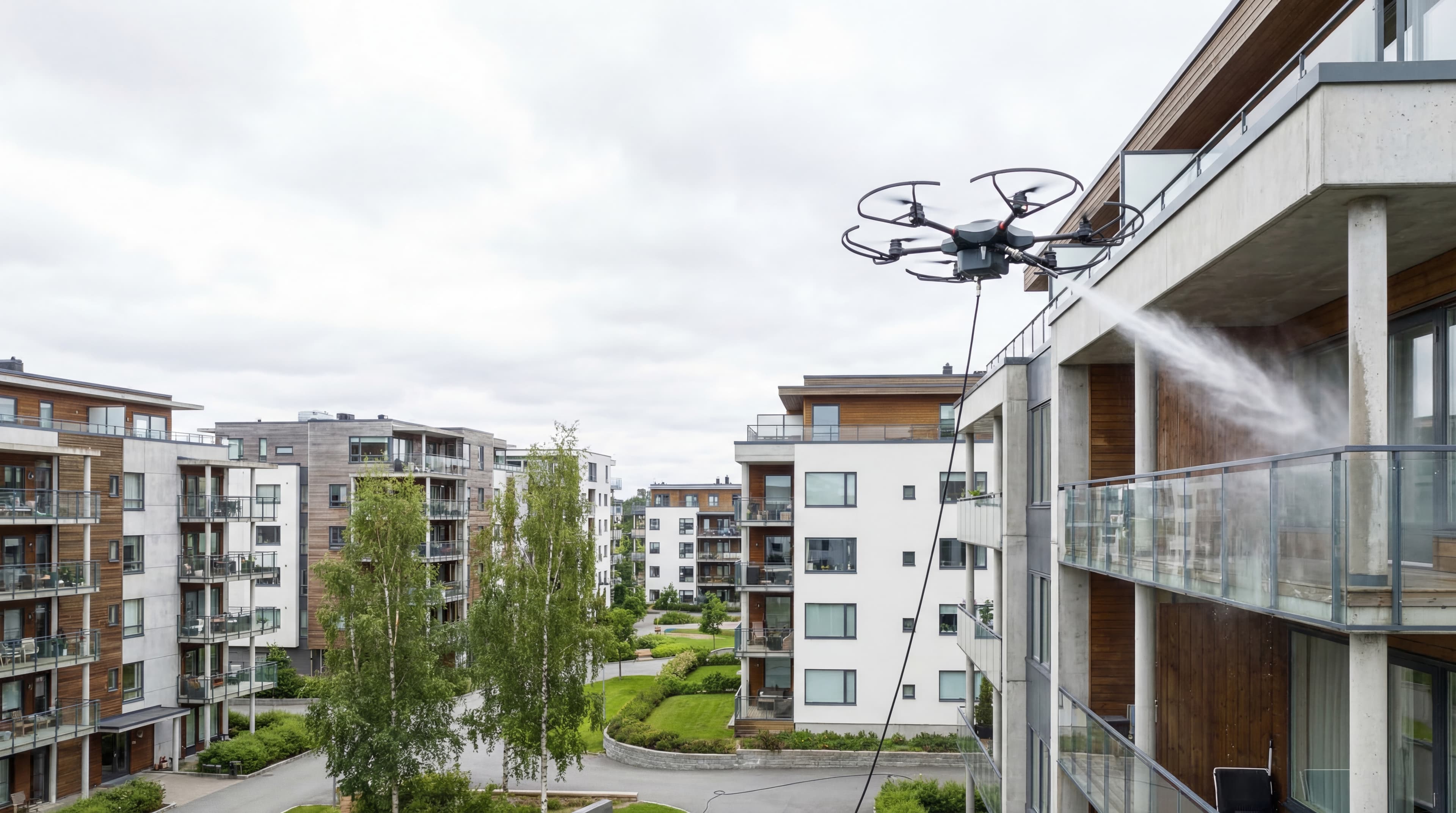 Dronevasking av bygning
